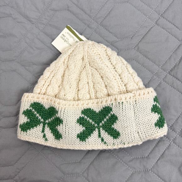 Carraigdonn Children's 100% Merino Wool Shamrock Beanie Hat Made In Ireland-Flaw - Picture 2 of 7